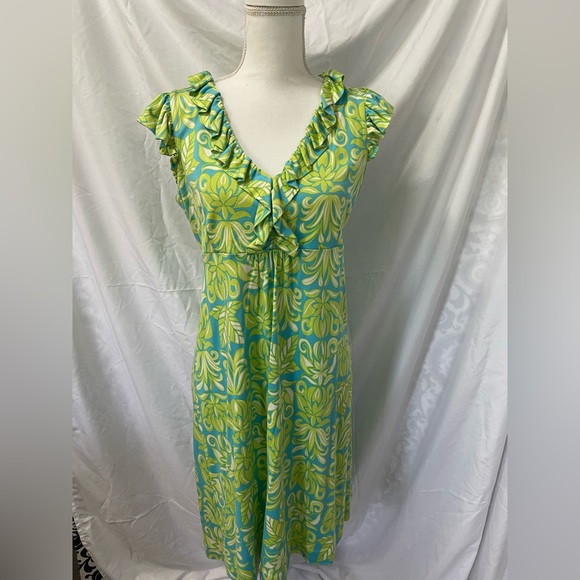 Lilly Pulitzer Dresses & Skirts - Lilly Pulitzer Clare Cap Sleeve Ruffle Silk Blended Jersey Dress.